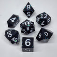 Load image into Gallery viewer, Black Galaxy 7 Piece Dice Set