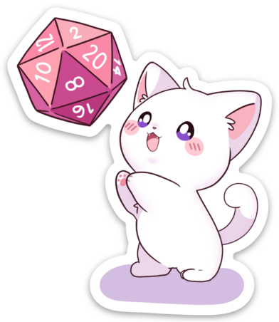 Cat Tossing D20 V1 Sticker