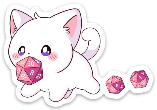 Cat Carrying D20 Sticker