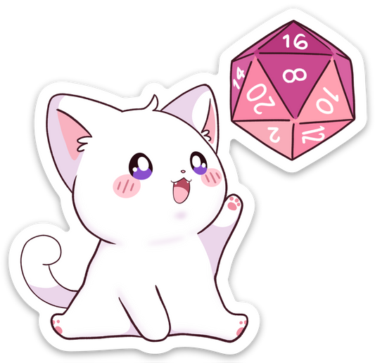 Cat Tossing D20 V2 Sticker
